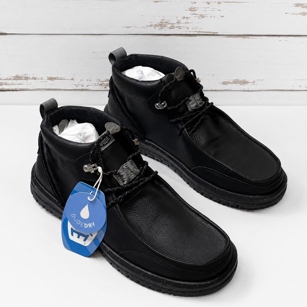Hey Dude Bradley Chukka Classic Mens Black Water Repellent Boots Size 11 NEW NWT